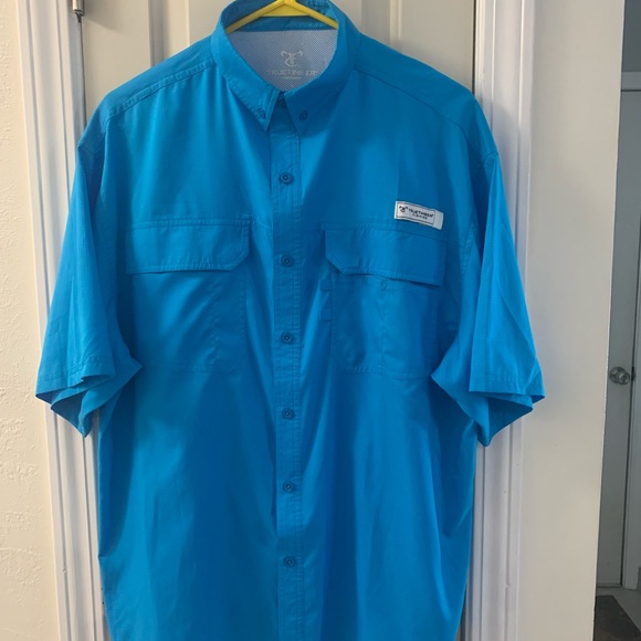 Blue Fishing Shirt sz Lg True Timber Bass Pro - Picture 4 of 6